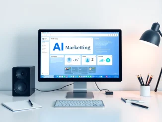 Maximize your marketing strategy with AI marketing tools in an efficient workspace setting.