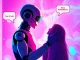 Engaging character AI sex interactions depicted in a vibrant digital setting.