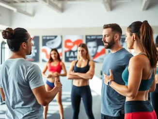 Semi Personal Training in Jersey City session with a diverse group engaged in exercises.