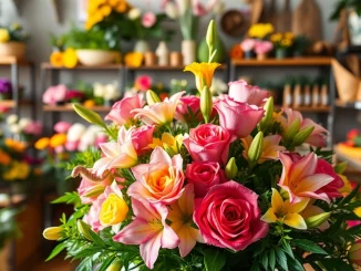 Freshly arranged flowers by a Fountain Valley florist presenting vibrant colors and inviting details.