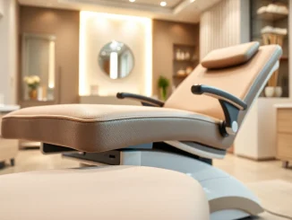 elektrische kosmetikliege in einem modernen Spa mit weicher Polsterung und Heizfunktion