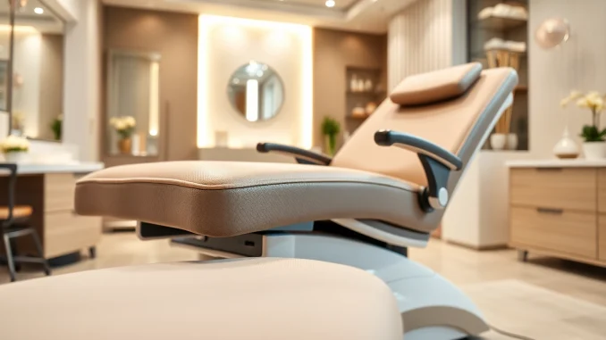 elektrische kosmetikliege in einem modernen Spa mit weicher Polsterung und Heizfunktion