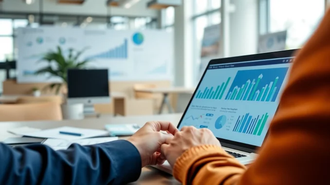 Find competitor pricing by analyzing business strategies with charts and a laptop in a workspace.