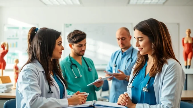 Entdecken Sie Alternativen im Medizinstudium mit engagierten Studenten in einer Lernumgebung.