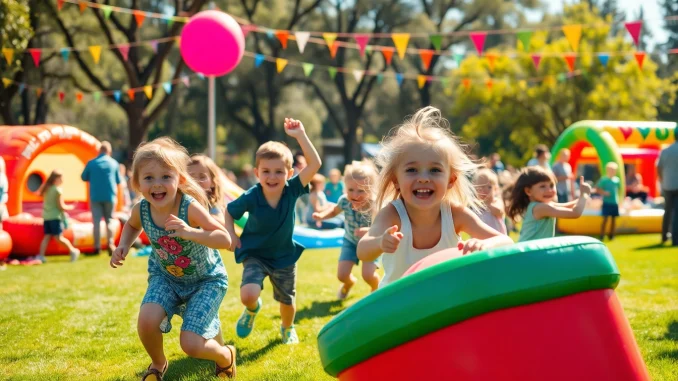 eu80 Children enjoying a wildfire event in Perth with activities and celebration, showcasing the fun and excitement.