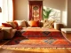 Boujaad vintage rugs beautifully integrated into a cozy living room, highlighting their unique patterns.