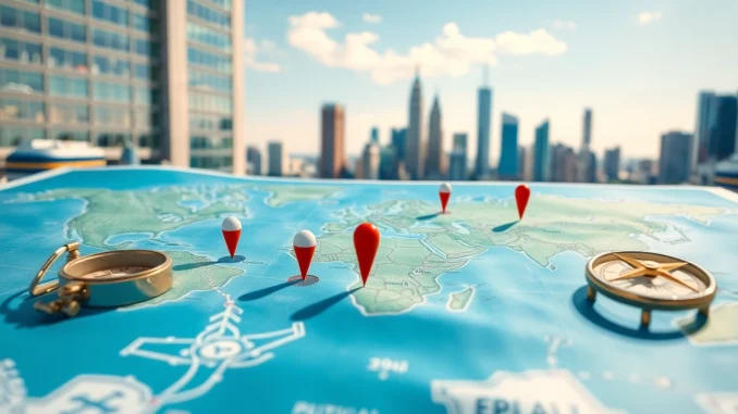 Highlighting Locations on a dynamic map with vibrant city details.