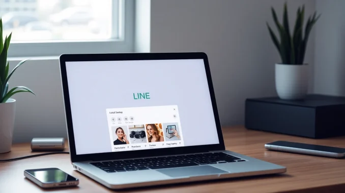 9ysp Using line電腦版官方下載 to connect seamlessly with friends on a laptop.