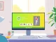 Interact with line下載電腦版 on a computer screen, featuring an engaging user interface in a cozy workspace.