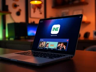 Download line電腦版官方下載 on a sleek laptop interface showcasing the app effectively.
