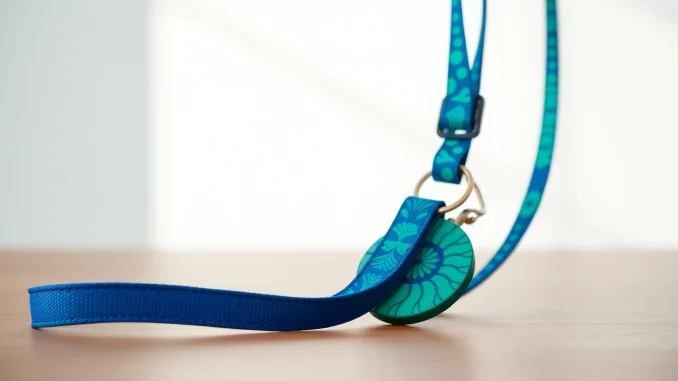 bhfp Lanyard keychain showcasing a unique design against a minimalist backdrop.