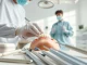 Applying dental crowns in a professional dental setting, showcasing intricate procedures and tools.