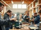 Students at a trade school in Tennessee engage in hands-on learning in a modern workshop.