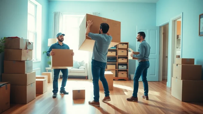 bbh2 Movers executing Toronto moving efficiently with teamwork and organization in a bright apartment.