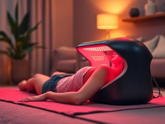 Experience red light therapy at homeull body for rejuvenation and relaxation in a cozy setting.
