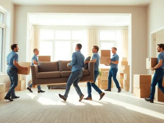 Movers Calgary demonstrating teamwork while efficiently moving furniture.
