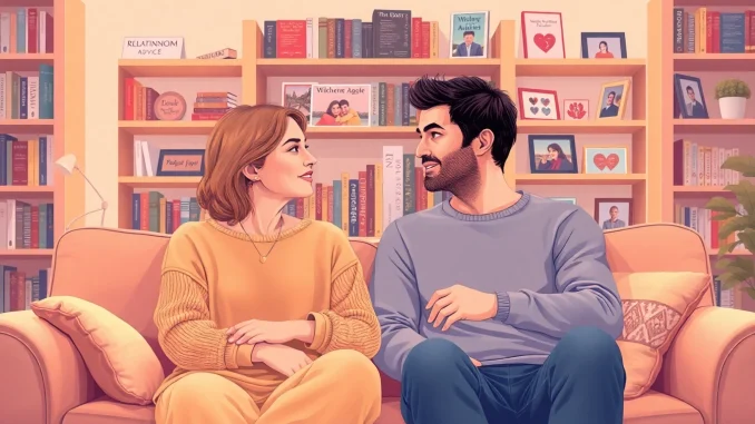 Couple actively communicating in relationships, showing empathy and connection in a cozy setting.