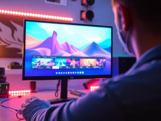 Generate captivating visuals with KlingAI Prompts in a futuristic creative workspace.