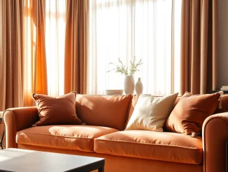 Geniet van de luxe uitstraling van velours gordijnen met rijke texturen en warme kleuren.