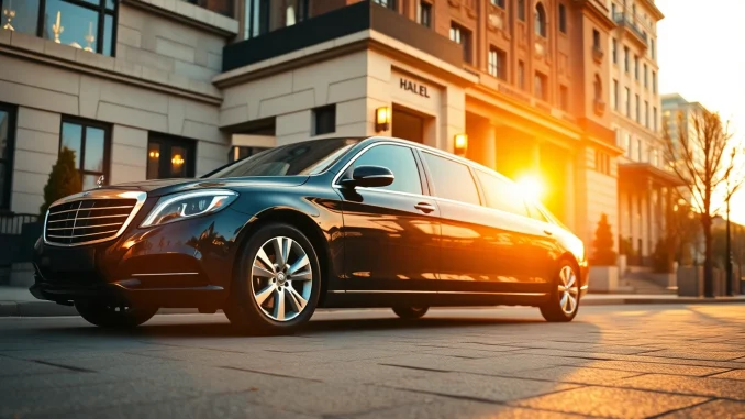 Experience a premium london chauffeur service with luxury vehicles parked at an upscale hotel.